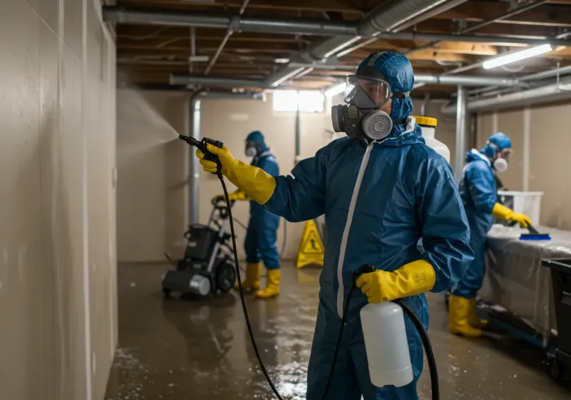 Basement Sanitization and Antimicrobial Treatment process in Redstone Arsenal, AL