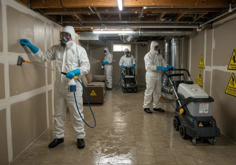 Basement Moisture Removal and Structural Drying process in Redstone Arsenal, AL